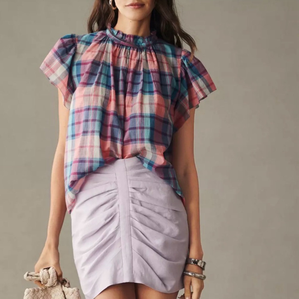 Trovata Carla Blouse in Sorbet NWT Pink Blue